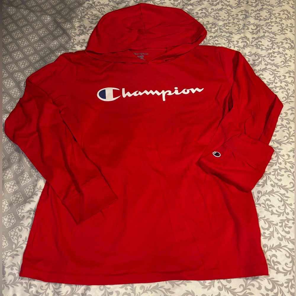 Boys Champion Long Sleeve Hooded Tshirt